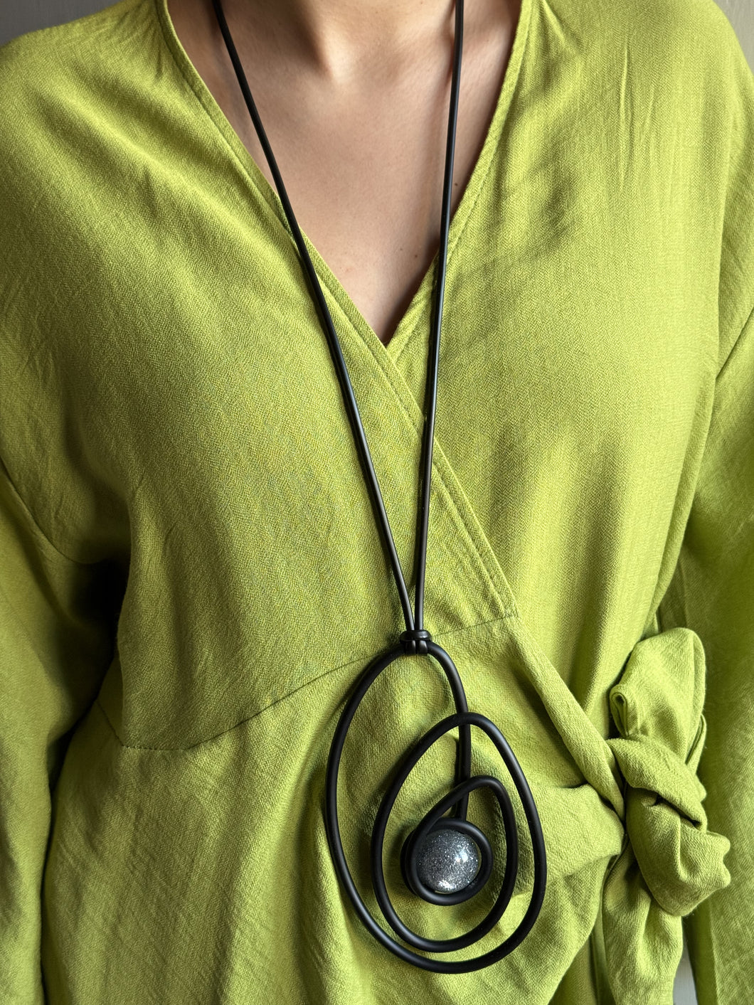 Collana ciondolo silver glitter