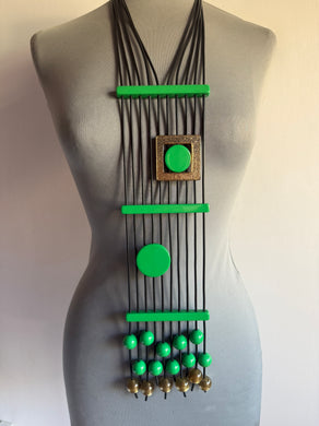 Collana Pica verde oro