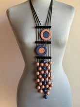 Carica l'immagine nel visualizzatore di Gallery, Collana Scrambler blu navy e beige scuro