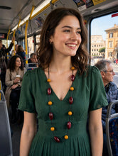 Carica l'immagine nel visualizzatore di Gallery, Collana punto e virgola silos ocra e bordeaux