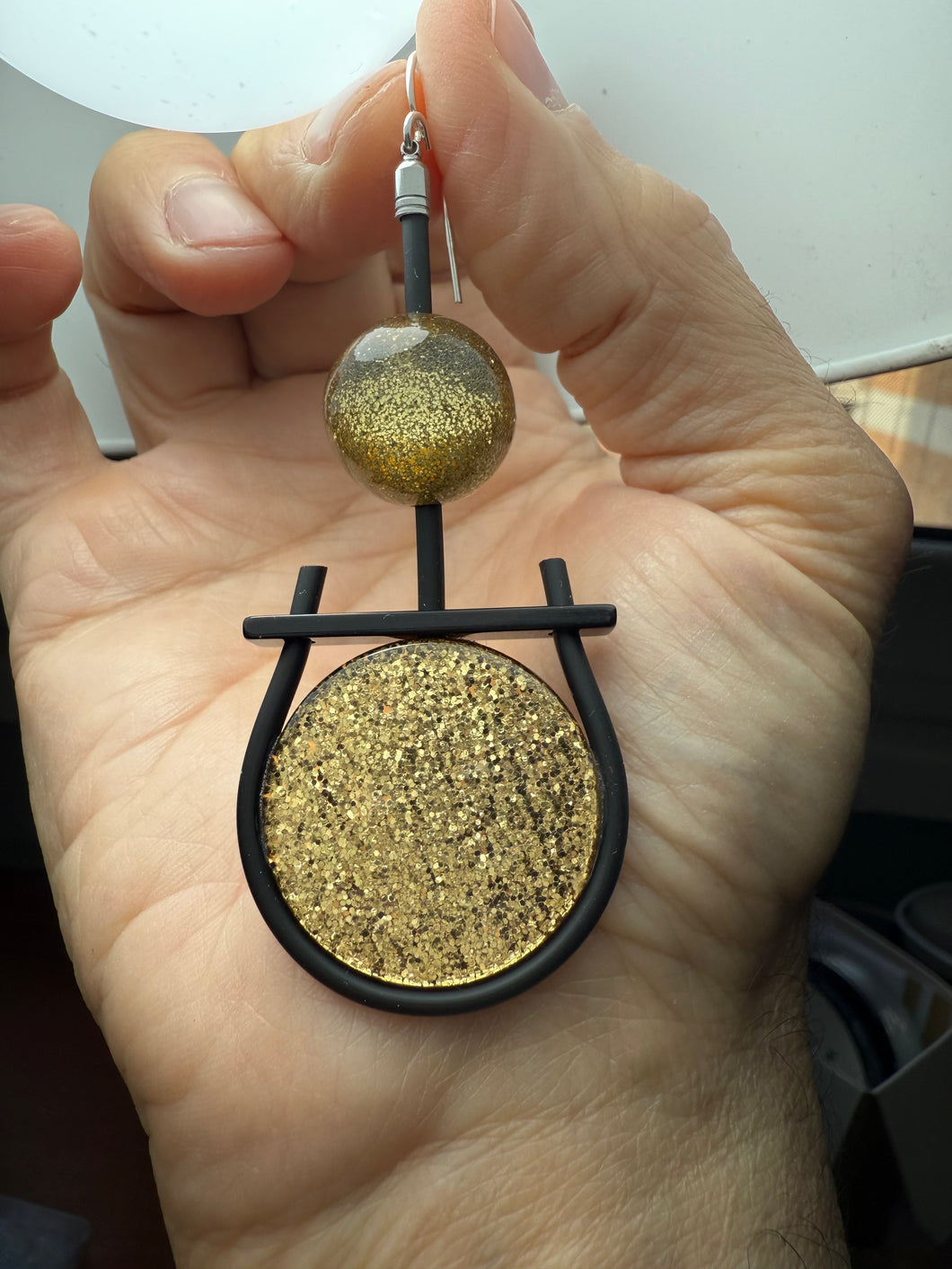 Orecchini ruote 66 oro glitter