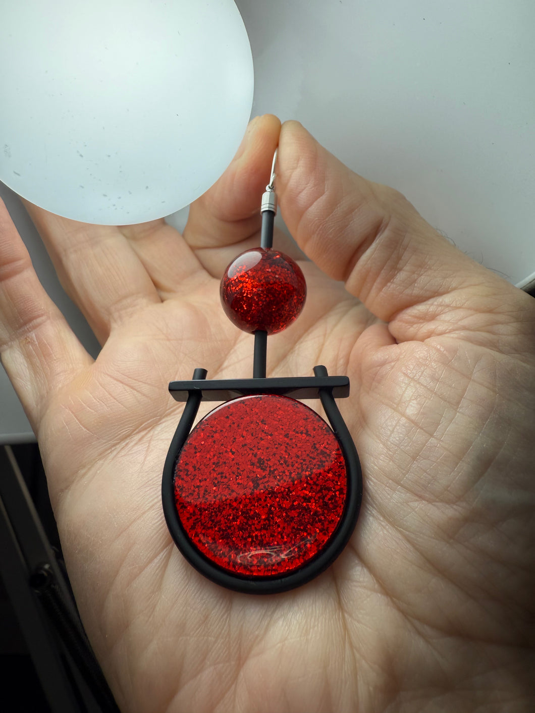 Orecchini Route 66 rosso glitter