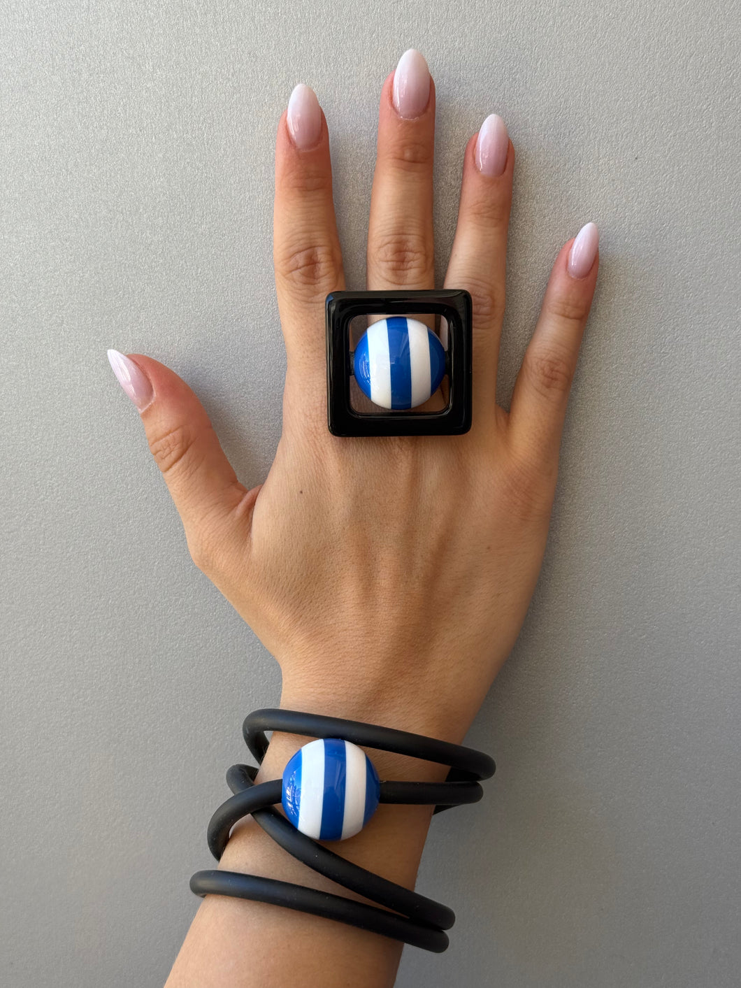 Parure Captain blu e bianco