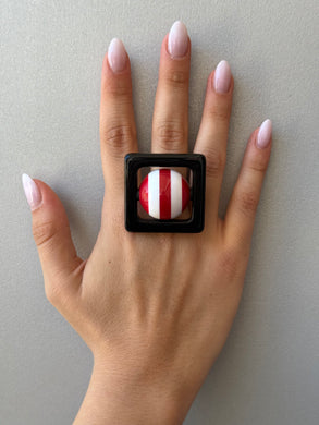 Anello Captain rosso e bianco