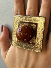 Carica l&#39;immagine nel visualizzatore di Gallery, Anello quadro brilliant oro