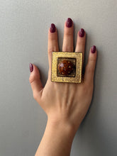 Carica l&#39;immagine nel visualizzatore di Gallery, Anello quadro brilliant oro