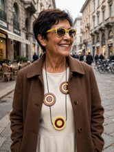 Carica l'immagine nel visualizzatore di Gallery, Collana Pois giallo e marrone
