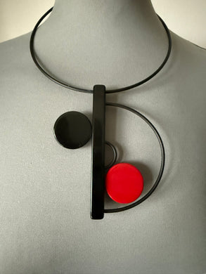 Collana time rosso e nero