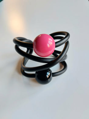 Bracciale two balls fuxia nero