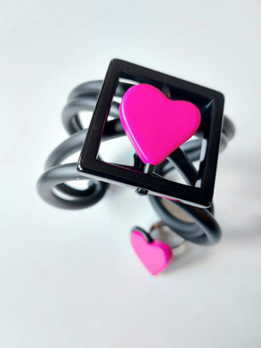 Parure quadro cuore fuxia