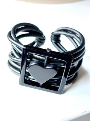 Bracciale quadro cuore nero