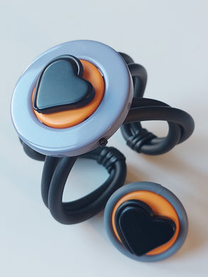 Parure Saturn cuore nero