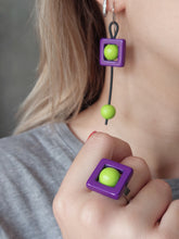 Carica l'immagine nel visualizzatore di Gallery, Mini parure anello e orecchini