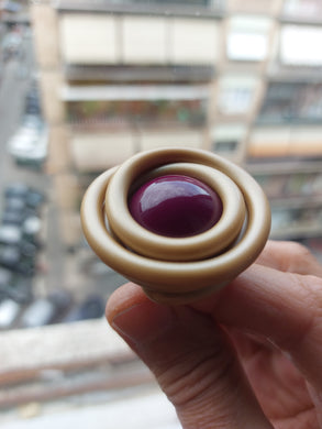 Anello satellites oro e prugna