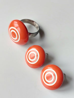 Parure orecchini e anello arancio