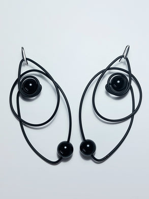 Orecchini stella total black