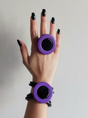 Parure saturn viola nero